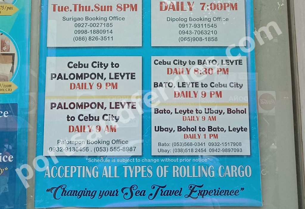 Medallion Transport Inc. Cebu-Palompon schedule