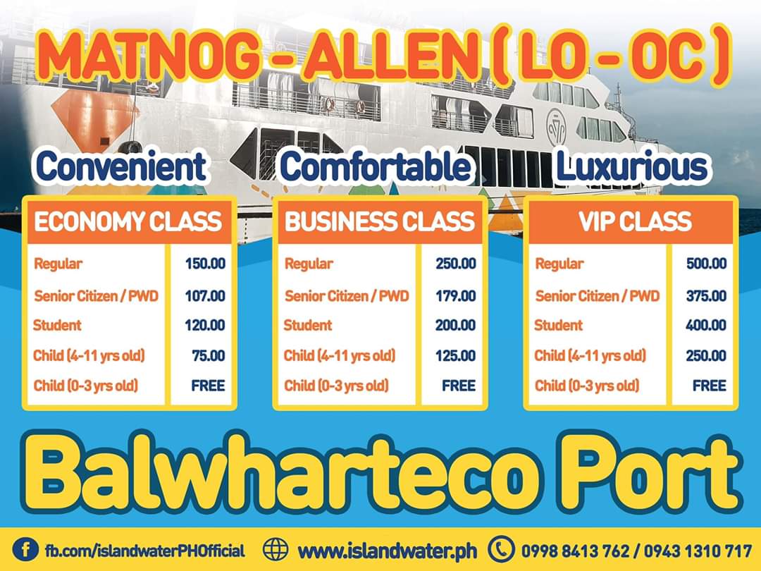 Island Water Matnog-Allen Fare Rates