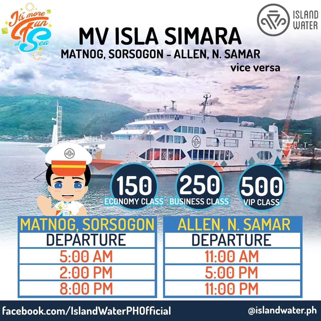 Island Water Matnog-Allen Schedule and Fare Rates