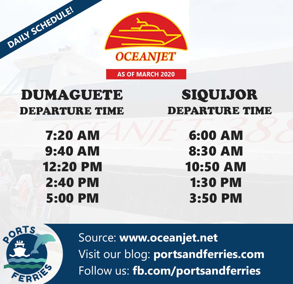 OceanJet Dumaguete-Siquijor Ferry Schedules