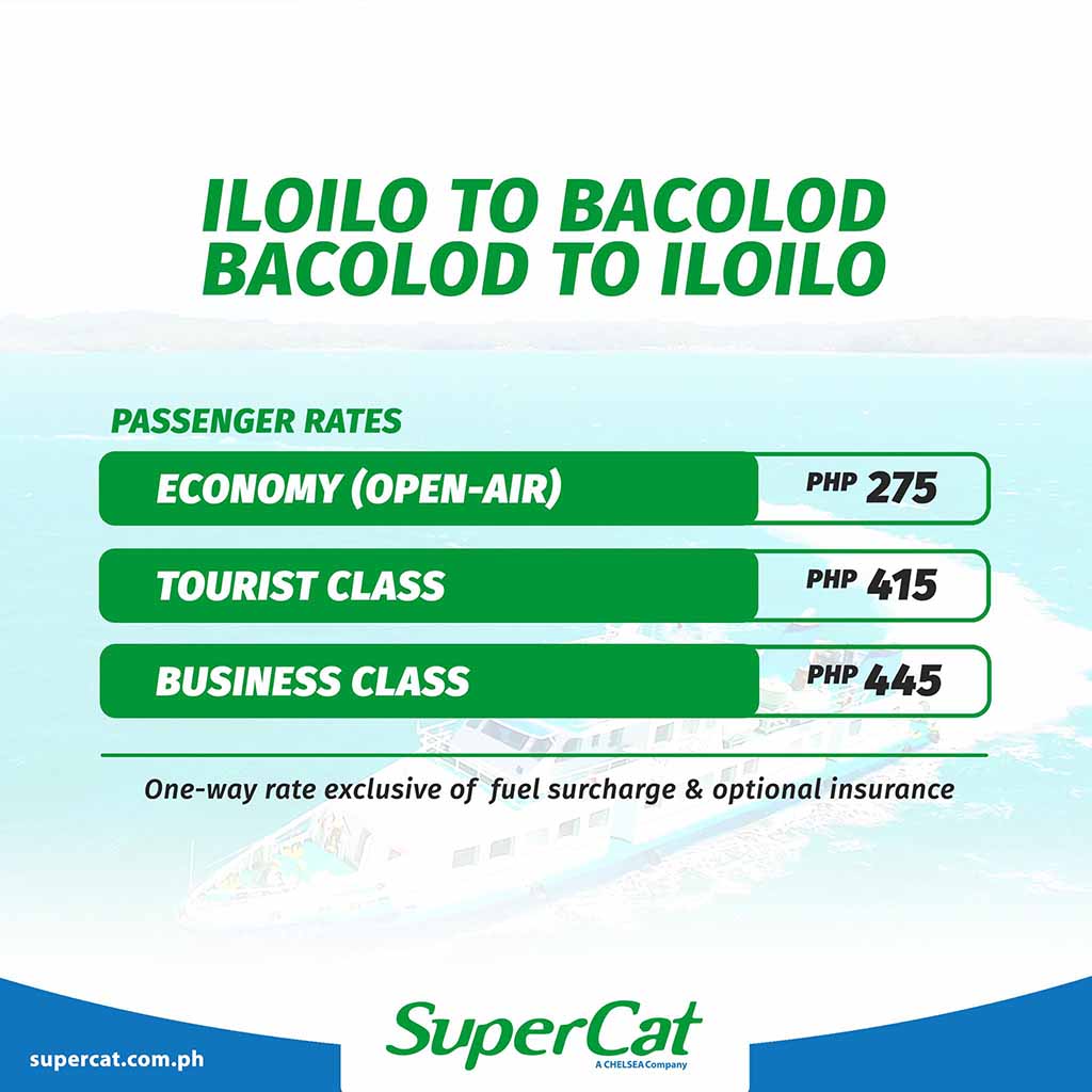 SuperCat Bacolod-Iloilo Fare Rates