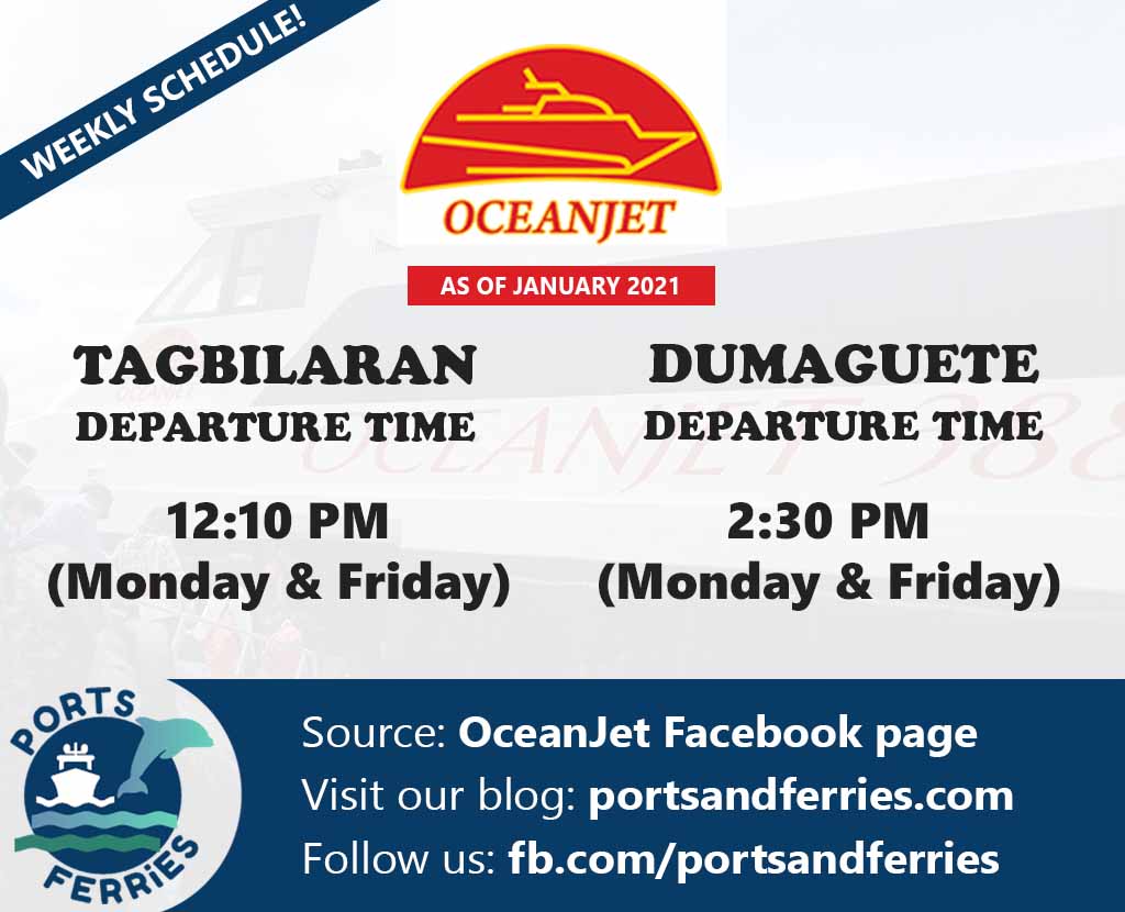 OceanJet Tagbilaran-Dumaguete Ferry Schedules