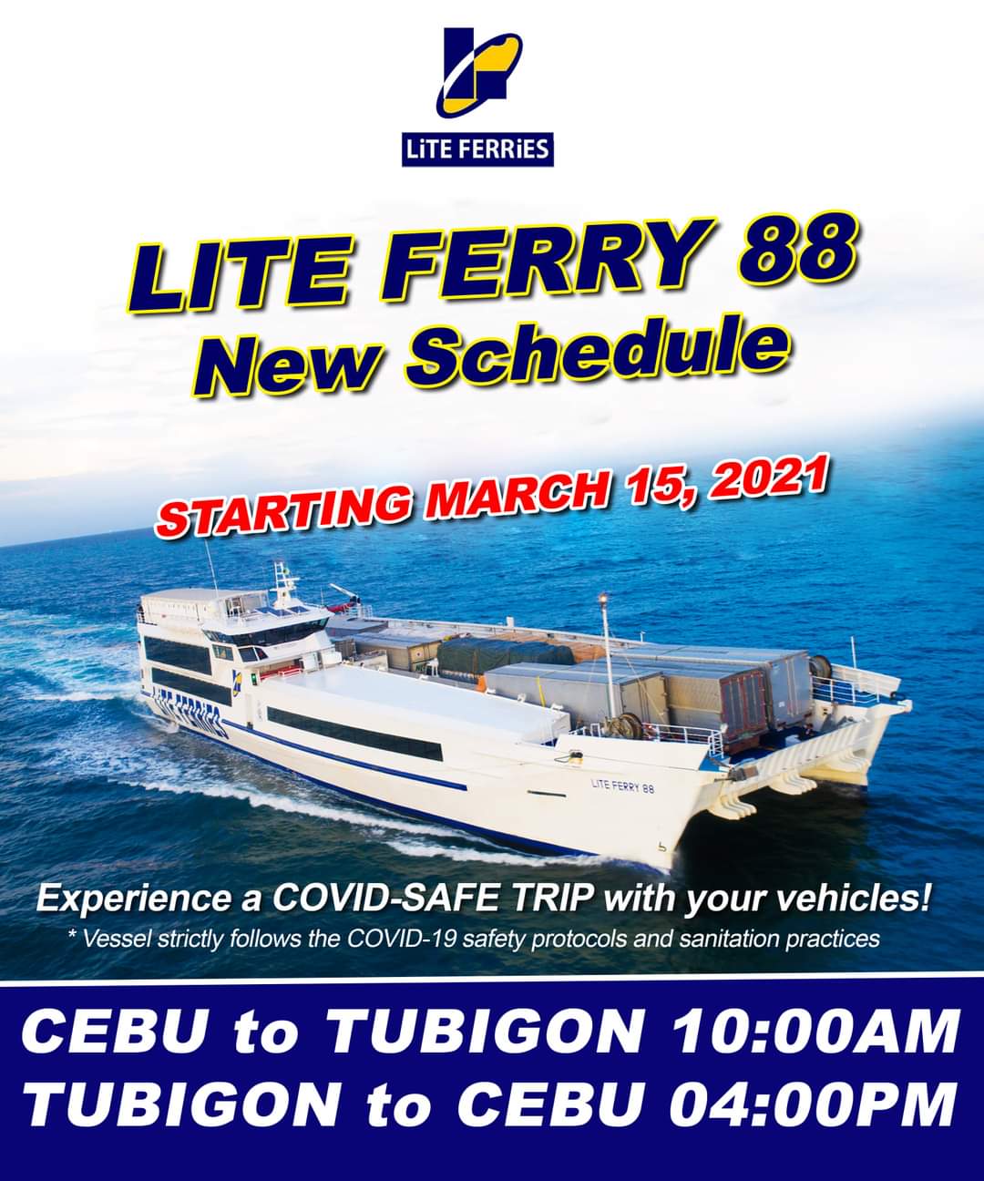 Lite Ferries Cebu-Tubigon Ferry Schedule