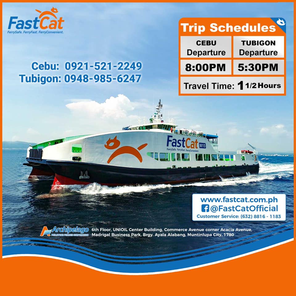 FastCat Cebu-Tubigon Ferry Schedule